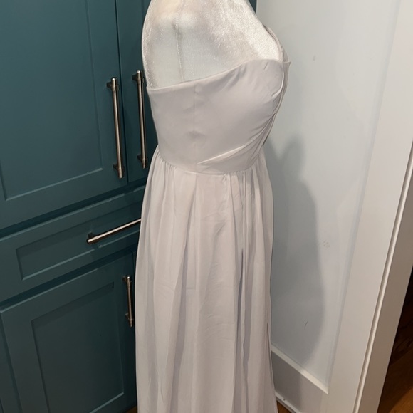 NWT Social Bridesmaids Chiffon Formal Gown #8159 Oyster - Picture 5 of 11
